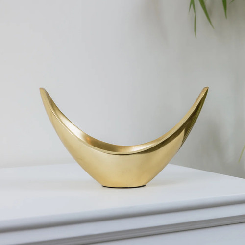 Gold metal decorative bowl - gold,