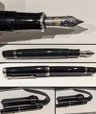 Pelikan Souverän M405 Black-Green Fountain Pen 14K Two-Tone Medium Nib Germany