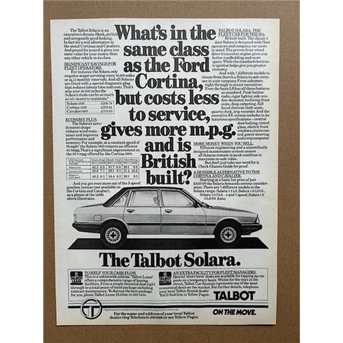 Talbot solara memorabilia - talbot,