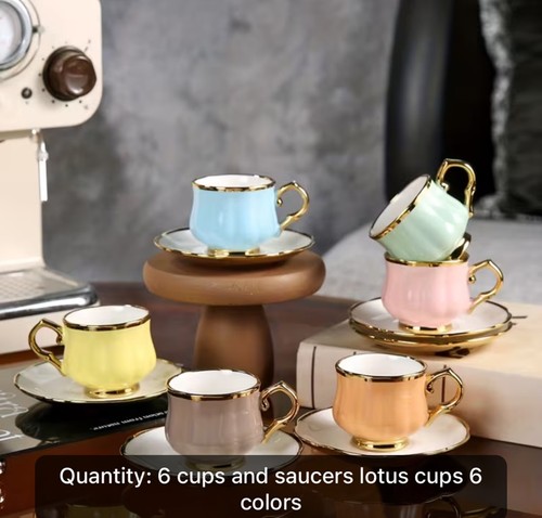6pcs multicoloured ceramic - 6pcs, cup