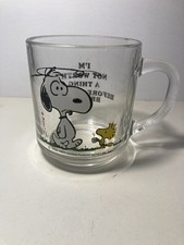 Snoopy And Woodstock Glass Mug Coffee Mug Shultz Peanuts