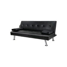 Black Faux Leather Sofa Bed