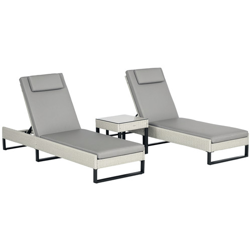 Outsunny rattan sun lounger - rattan,