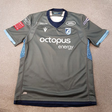 Cardiff Blues Mens Rugby Shirt 3XL XXXL Grey 2019/20 Euro Jersey Macron Fitted
