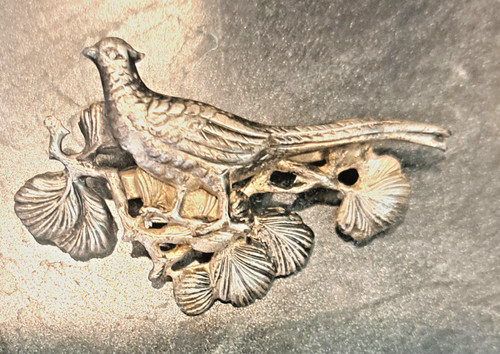 Pheasant pin brooch