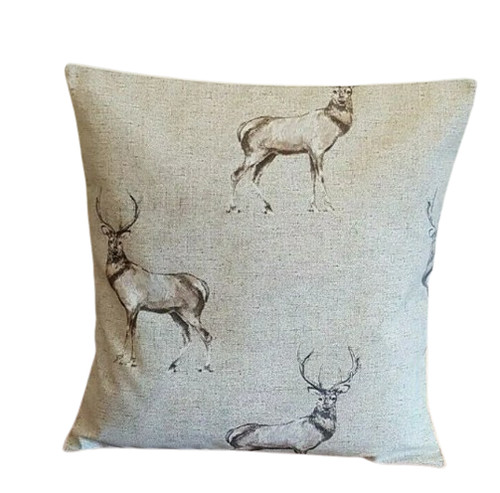 Glencoe beige stags cushion - glencoe,