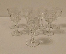 Set of 8 Vintage Thomas Webb 'Normandy' Cordial/Liqueur Crystal Glasses