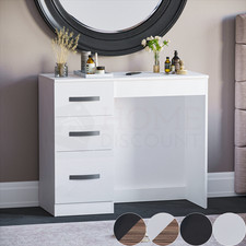 High Gloss Dressing Table Modern 3 Drawer Computer Desk Makeup Vanity Bedroom