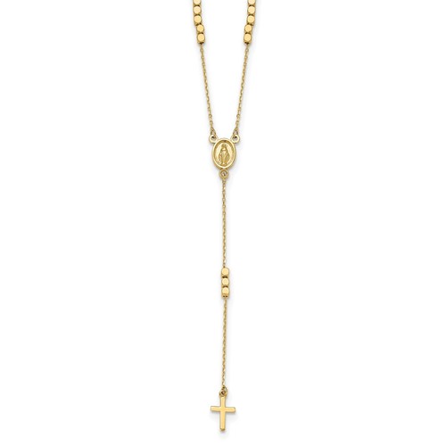 14k gold rosary necklace - 14k,