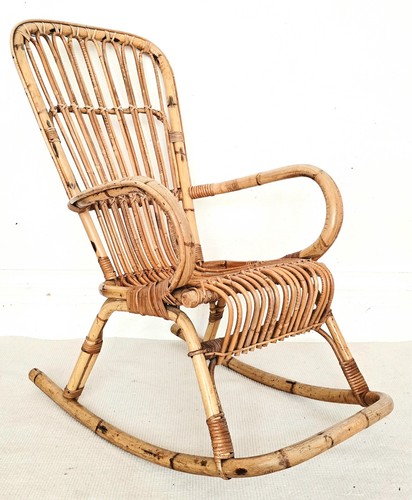 Vintage italian bamboo rocking - vintage,