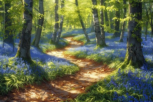 Bluebell woodland forest - woodland,