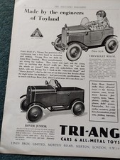 L1y Ephemera 1930s Advert Triang Peddle Cars Gd433