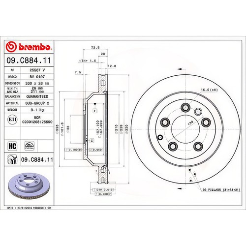 Brembo c884 brake disc - brembo,