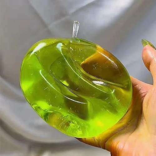 Green apple squishy stress - green,