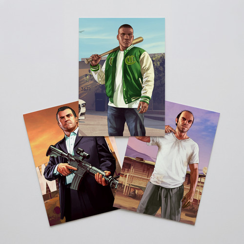 Gta character posters - 3x,