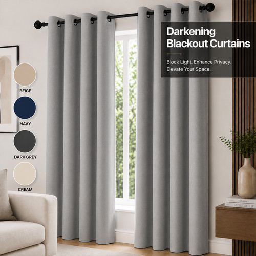 Blackout eyelet curtains - blackout,