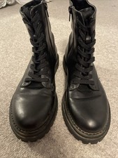 Primark Black Zip Up Boots Size 5 - Used But Plenty Of Tred Left On Them
