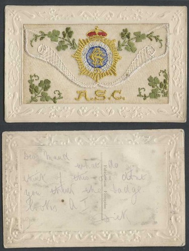 Ww1 silk embroidered old - ww1,
