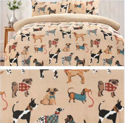 Dogs pattern teddy fleece - dogs,