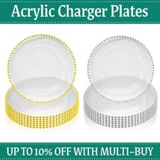 Beaded rim clear acrylic - clear,