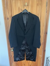 Ex-Hire Black Herringbone Morning Suit Jacket (40” / Regular)