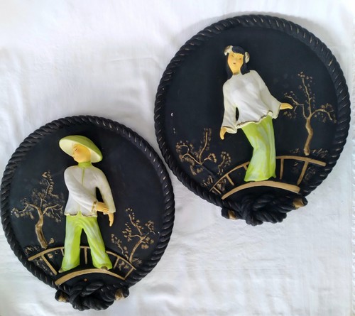 Pair vintage mcm - pair, chalkware