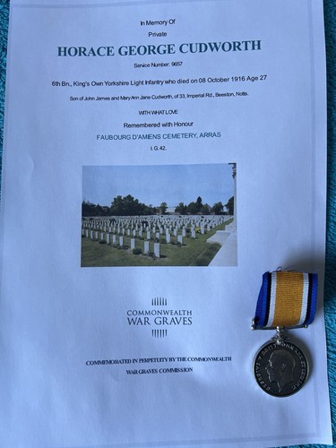 Ww1 medal cudworth - koyli, kia