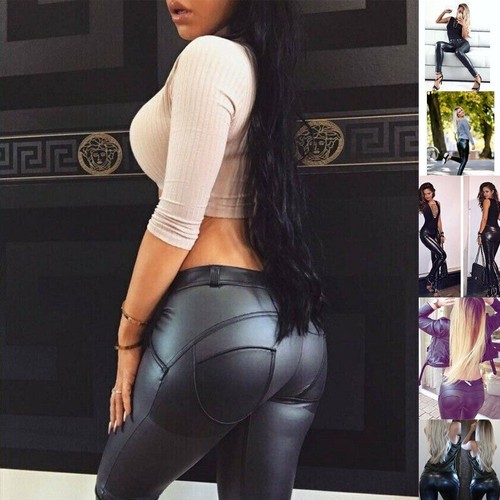 Sexy high waist skinny - skinny, pu