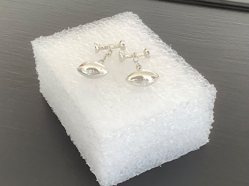 Solid sterling silver rugby - solid,