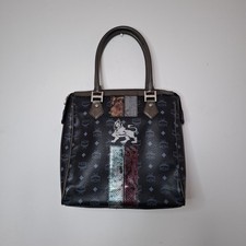 MCM Vtg Black Visetos Lion