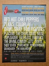 COLDPLAY/PLACEBO/RHCP V2001 POSTER SIZED original music press advert from 2001 -