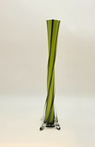 Vase glass long green - vase,