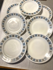 7 X PYREX CHELSEA VINTAGE SIDE PLATES  6.5in / 17 cm