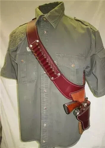 Leather shoulder holster with - holster,