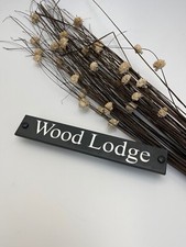 ENGRAVED SLATE HOUSE DOOR NAME PLAQUE/PLATE/NUMBER/SIGN Made to Order 12" x 2"