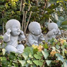3 Happy Small Monks Stone