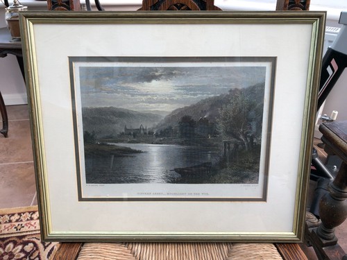 Old framed print tintern - print,