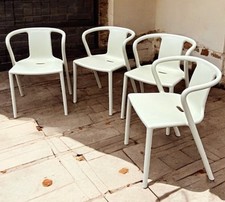 4 White Designer Patio Chairs