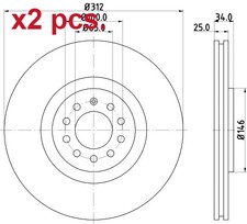 Pcs front brake disc - pcs,