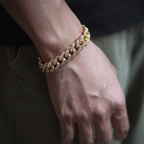 Mens gold bracelet cuban chain - mens,