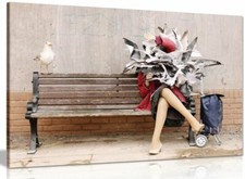 Seagulls Attack Banksy Dismaland Canvas Wall Art Picture Print