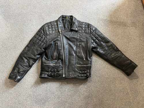 Vintage black real leather - vintage,