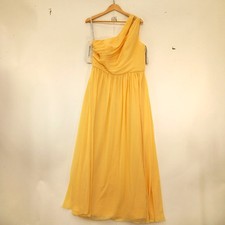 Alfred Angelo UK18 One Shoulder Bridesmaid Dress Yellow Chiffon Occasionwear