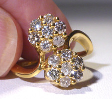 18ct Gold Diamond Ring Double