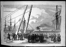 Old Antique Print 1855 Ships