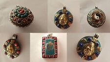 HANDMADE Tibetan Buddhist Buddha Turquoise Pendant Necklace Locket FAIRTRADE N6
