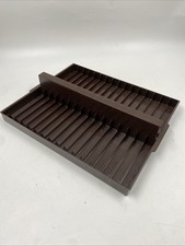 32 capacity plastic cassette holder stacker brown storage unit
