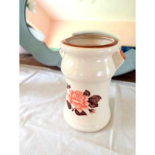 Pink rose ceramic vase - pink, utensil