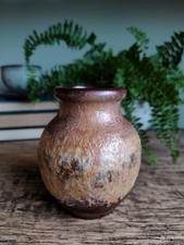 Textured Lava Vase With Opalescent Glow Possibly German