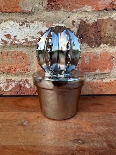 Silver ceramic cactus ornament